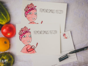 WESENsART // Postkarte Wesen sagen Dinge: »Feminismus fetzt!«