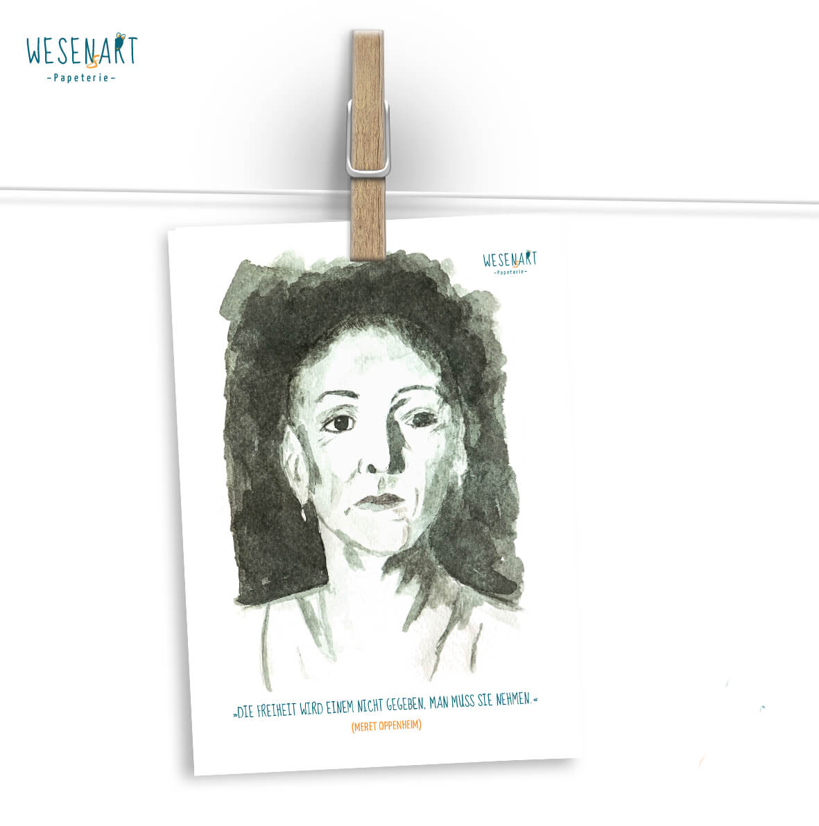 Meret Oppenheim im WESENsART Postkarten-Adventskalender 2018.